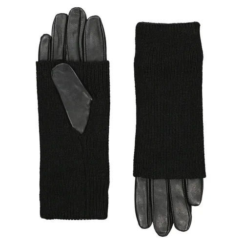 Handschoenen in leer, twee materialen