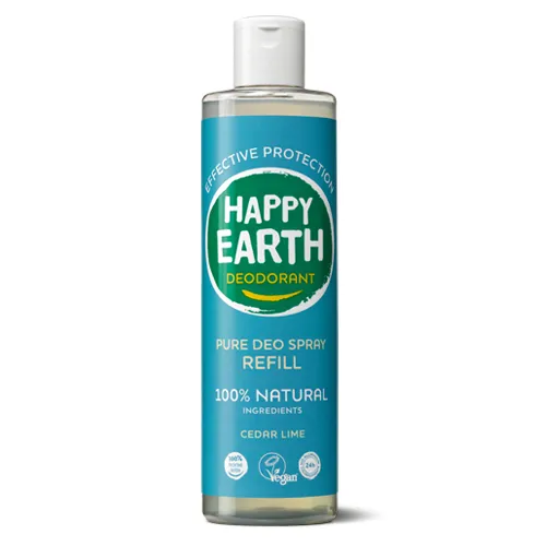 Happy Earth 100% Natuurlijke Deo Spray Cedar Lime Navulling
