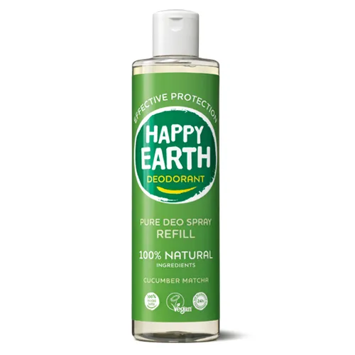 Happy Earth 100% Natuurlijke Deo Spray Cucumber Matcha Navulling