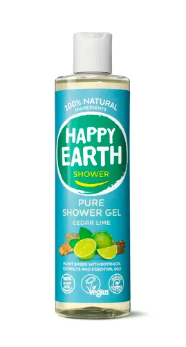 Happy Earth 100% Natuurlijke Shower Gel Cedar Lime