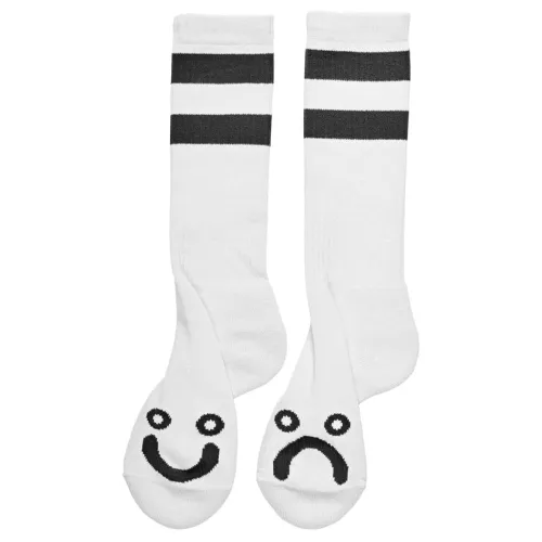 Happy Sad Socks Long White - 42-46