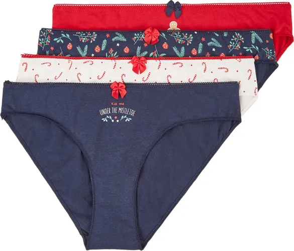 Happy Shorts Kerst Slips Dames 4-Pack D683