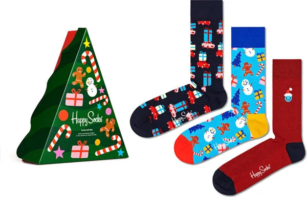 Happy Socks Dames / Heren Sokken Decoration Time Giftbox Kerstsokken 3-Pack