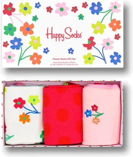 Happy Socks Flower Socks Gift Set (3-pack) - gekleurde bloemenzee - Unisex