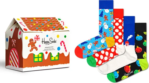 Happy Socks - Unisex Sokken Holiday Time 4-Pack Gift Box - Multi
