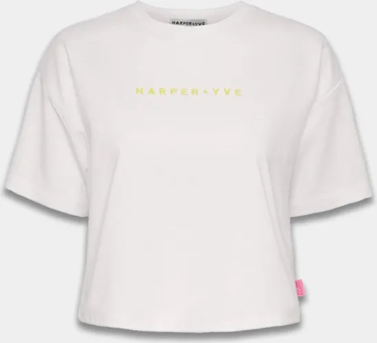 HARPER & YVE Cropped T-shirt Logo Cream White