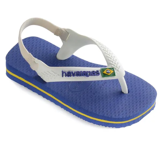 Havaianas Baby Brasil Logo Unisex Slippers - Marine Blue