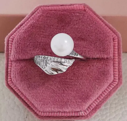 Haymer Sieraden Pearl Girl Ring Voor Vrouwen Zilver 16.75 mm / maat 53 HJ2022135YZK53
