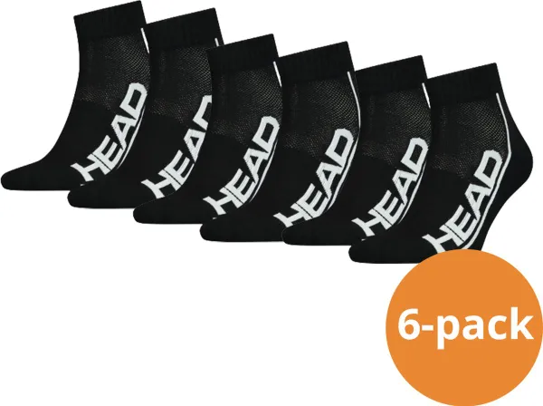 HEAD Quartersokken Performance - 6 paar sportsokken - Zwart - Unisex