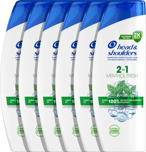 Head & Shoulders Menthol Fresh 2-in-1 - Anti-Roos Shampoo - Verfrissende Mentholgeur - Voordeelverpakking 6 x 400 ml