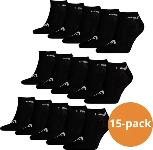 HEAD Sneaker Sokken - 15 paar sneakersokken - Unisex - Zwart