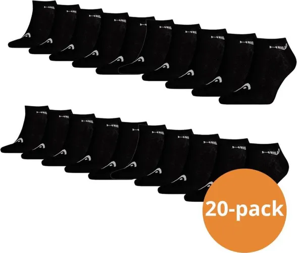 HEAD Sneaker Sokken - 20 paar sneakersokken - Unisex - Zwart