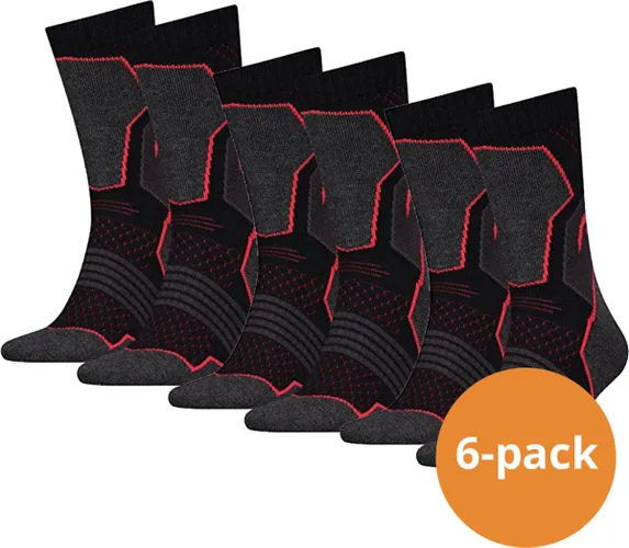 HEAD Wandelsokken - Hiking Crew sokken - 6-paar wandel sokken Unisex - Black/Red