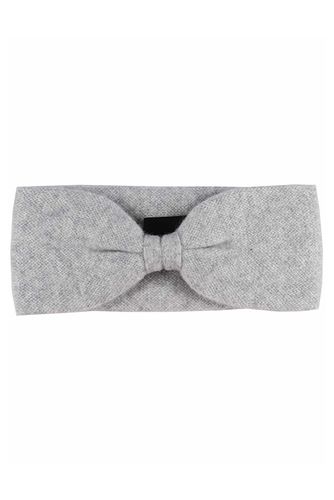 Headband 100% Cashmere - Bow Light Grey