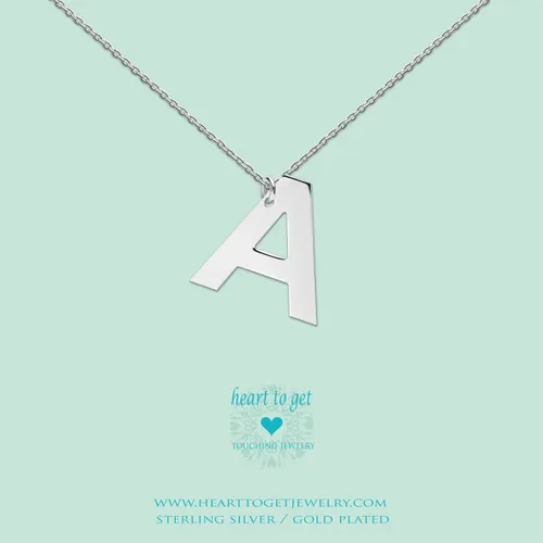 Heart to Get - Grote Letter R - Ketting - Zilver