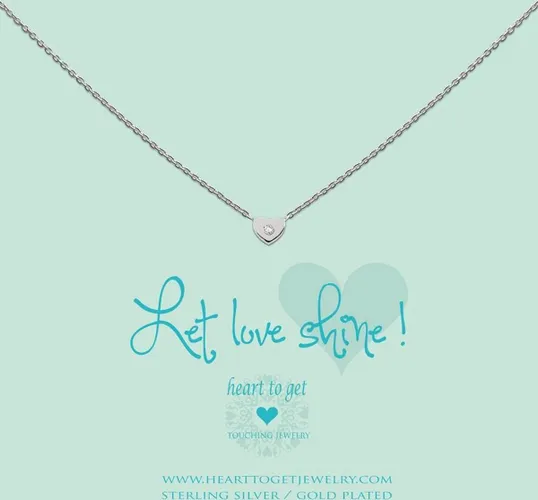 Heart to Get - Hanger Zilver necklace - heart zirkon Hanger One-size