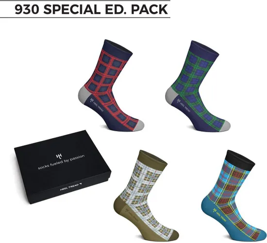 Heel Tread 930 special edition pakket - limited edition - Porsche 930 - 4 Paar - Ruitjes sokken - fun sokken - auto sokken