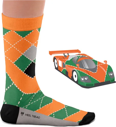 Heel Tread Mazda 787B - MAZDA 787B - Le Mans winner - Oranje/Groen - fun sokken - Auto sokken