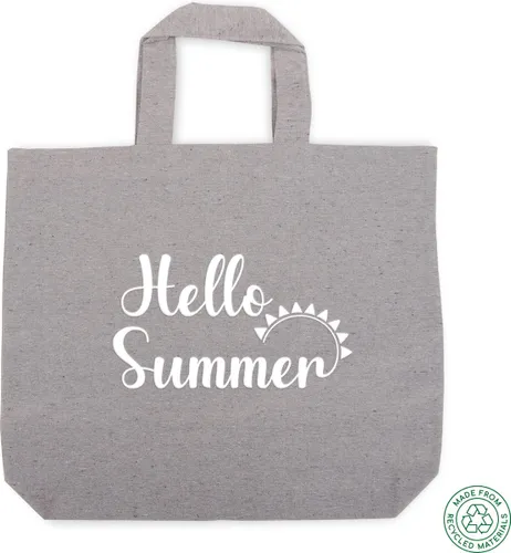 Hello Summer Tote Bag Draagtas - Schoudertassen Dames - Katoenen Tas - Handtas - Strandtas - Recyclebare boodschappentas - Duurzaam - Summer Beach Bag