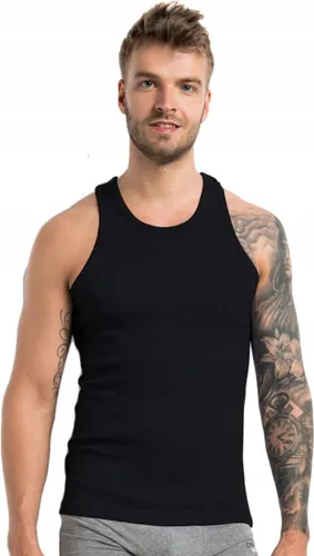 HENDERSON - Onderhemd Mannen - Maat M - Zwart - 100 % Katoen - Hemd Heren - onder shirt ( 1 Stuks )