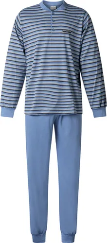 Heren Pyjama Gentlemen knoop 114237 single jersey blauw
