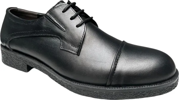 Herenchoenen- Veterschoenen- Nette schoenen 012- Leather- Zwart
