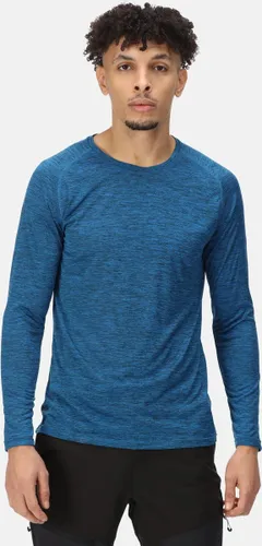 Het Regatta Burlow T-Shirt Met Lange Mouwen - Heren - Sneldrogend - Vochtdoorvoerend - Asfalt Blauw