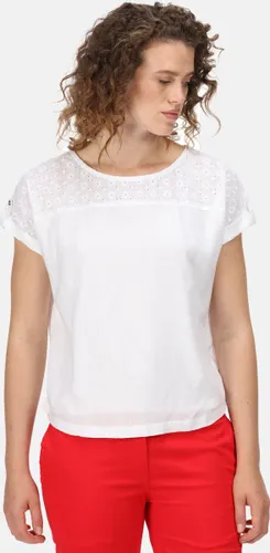 Het Regatta Jaida shirt met korte mouwen - dames - Coolweave - katoen - Wit