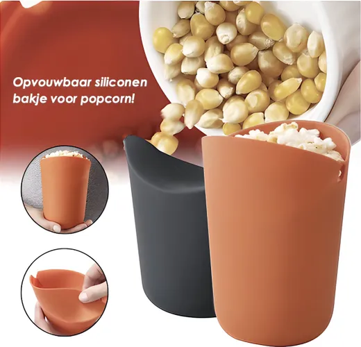 Heuts Goods - Siliconen Popcorn bakjes - Popcorn Maker - Popcorn - Popcorn Emmer - Popcorn Bak - Popcorn bakjes siliconen - Inklapbaar - Magnetron Bes...