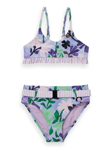 High-waisted all-over printed belt bikini - Maat 8 - Multicolor - Meisje - Zwemkleding - Scotch & Soda