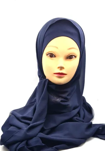 Hijab, blauwe Hoofddoek, mooie hijab nieuwe stijl (onderkapje en hijab)