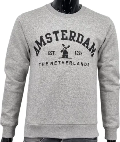 Hitman - Heren Trui - Heren Sweater - Holland Souvenir - Amsterdam Souvenir - Amsterdam Sweater - Grijs