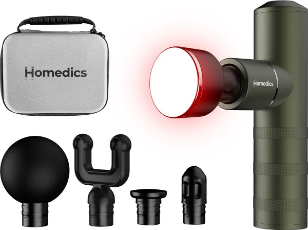HoMedics Myti Draadloze Massage Gun - 5 Opzetstukken - USB-C Oplaadbaar - 4 Intensiteitsinstellingen