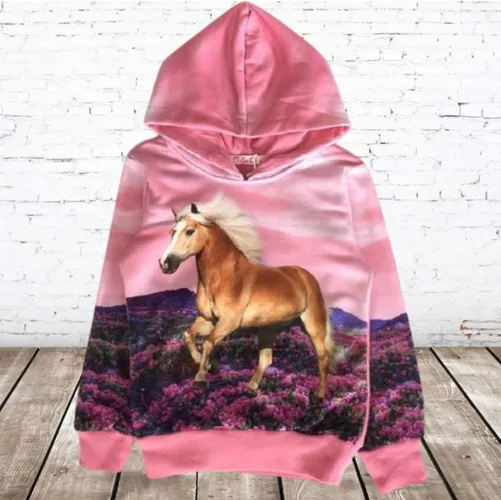 Hoodie paard roze