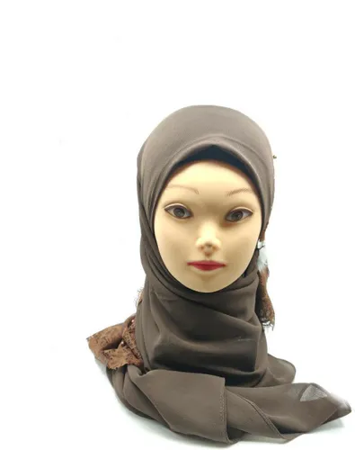 Hoofddoek, sjaal, luxe hijab met kant en kralen