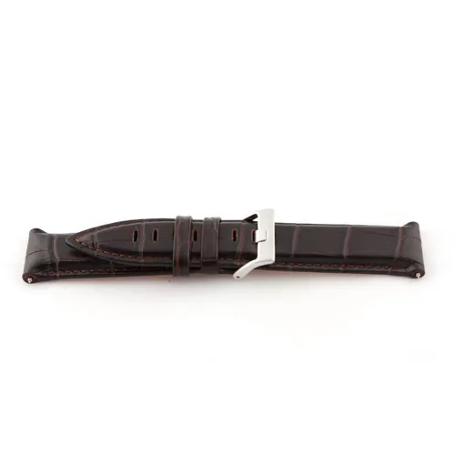 Horlogeband H351 Croco Bruin Leer 22x22 mm