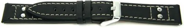 Horlogeband Universeel F165 Leder Zwart 18mm