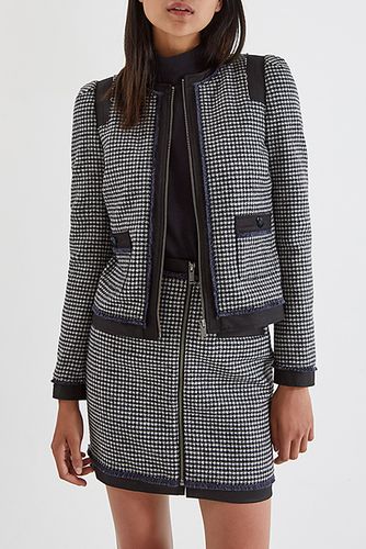 Houndstooth Wool Suit Jacket