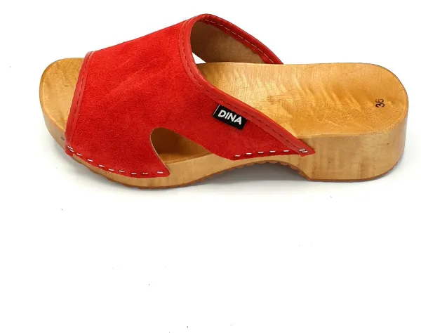 Houten sandalen rood -Zo comfortabel