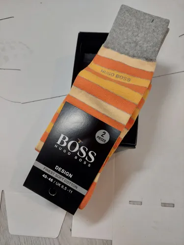 Hugo Boss 2 paar sokken geel / oranje gestreept