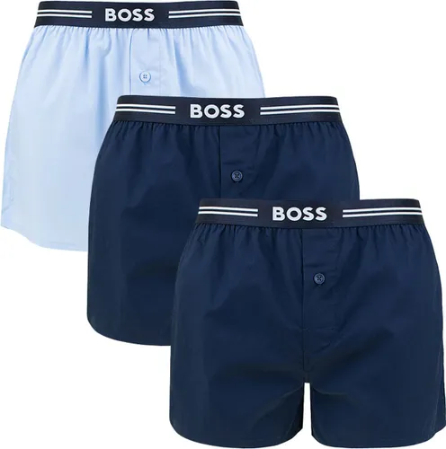 Hugo Boss BOSS 3P wijde boxershorts basic blauw - S