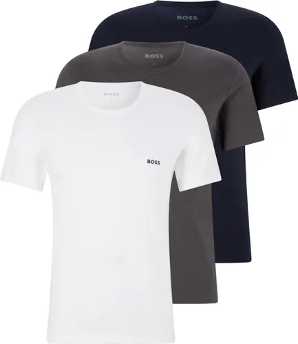 HUGO BOSS Classic T-shirts regular fit (3-pack) - heren T-shirts O-hals - grijs - wit - navy