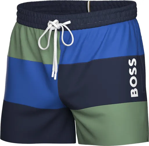 HUGO BOSS Court swim shorts - heren zwembroek - groen met blauw gestreept