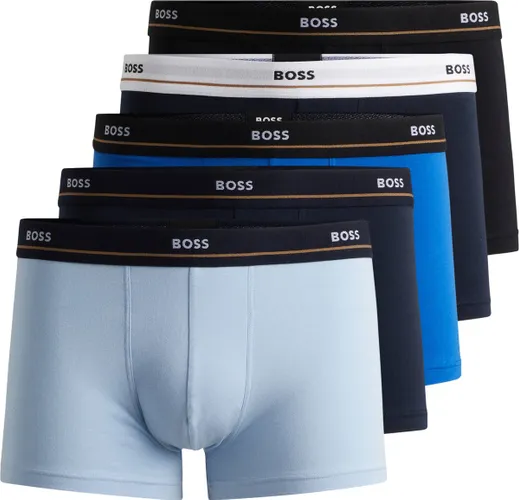 HUGO BOSS Essential trunks (5-pack) - heren boxers kort - verschillende tinten blauw