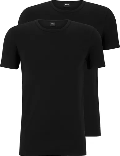 HUGO BOSS Modern stretch T-shirts slim fit (2-pack) - heren T-shirts O-hals - zwart