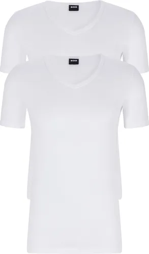HUGO BOSS Modern stretch T-shirts slim fit (2-pack) - heren T-shirts V-hals - wit