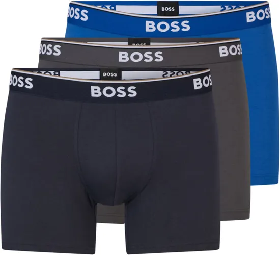 HUGO BOSS Power boxer briefs (3-pack) - heren boxers normale lengte - navy - blauw - grijs