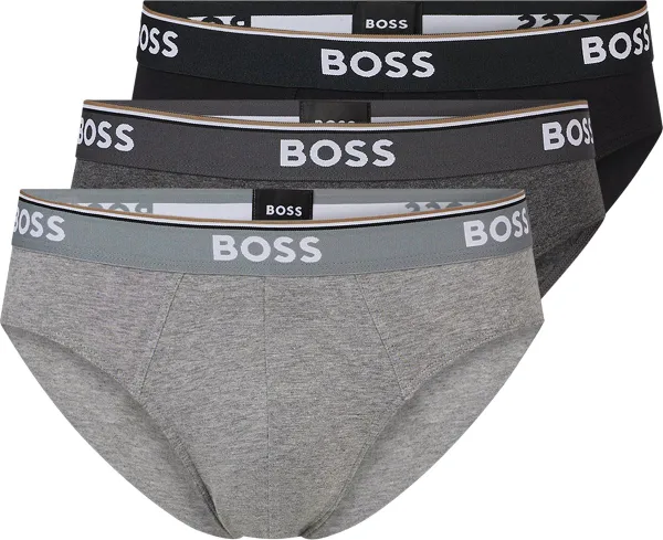 HUGO BOSS Power briefs (3-pack) - heren slips - grijs - grijs - zwart