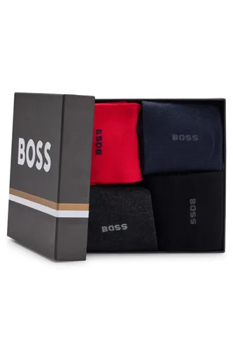 Hugo Boss sokken rood/zwart/blauw 4-pack katoen
