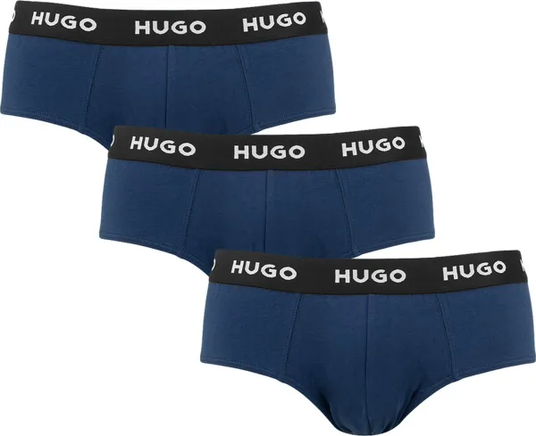 HUGO hipster briefs (3-pack) - heren slips - blauw